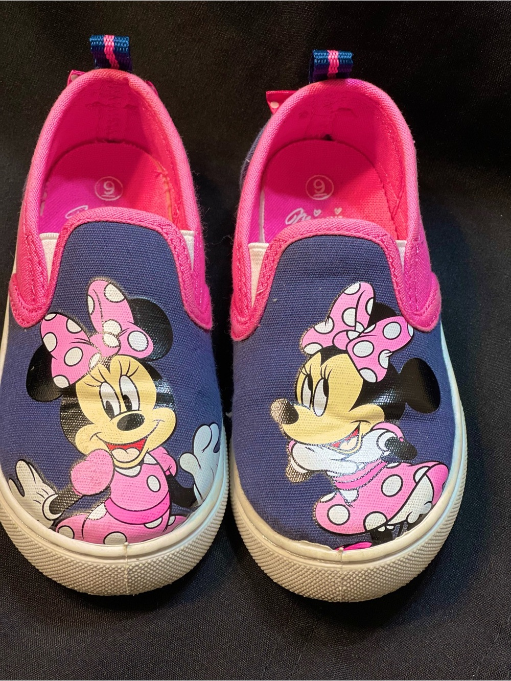Disney Kids Minnie Mouse Slip-On Sneakers - Pink & Navy